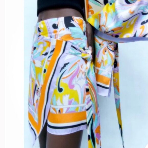 MY274 NWT ZARA PRINTED SKORT - Picture 3 of 4